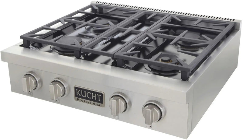 Kucht 30 Inch Gas Sealed Burner Rangetop KFX309T-S by Farmhouse Kitchen and Bath