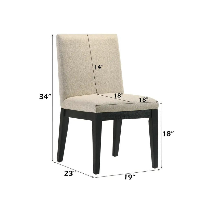 Froja - Side Chair (Set of 2) - Beige Fabric & Black by Unique Piece Furniture