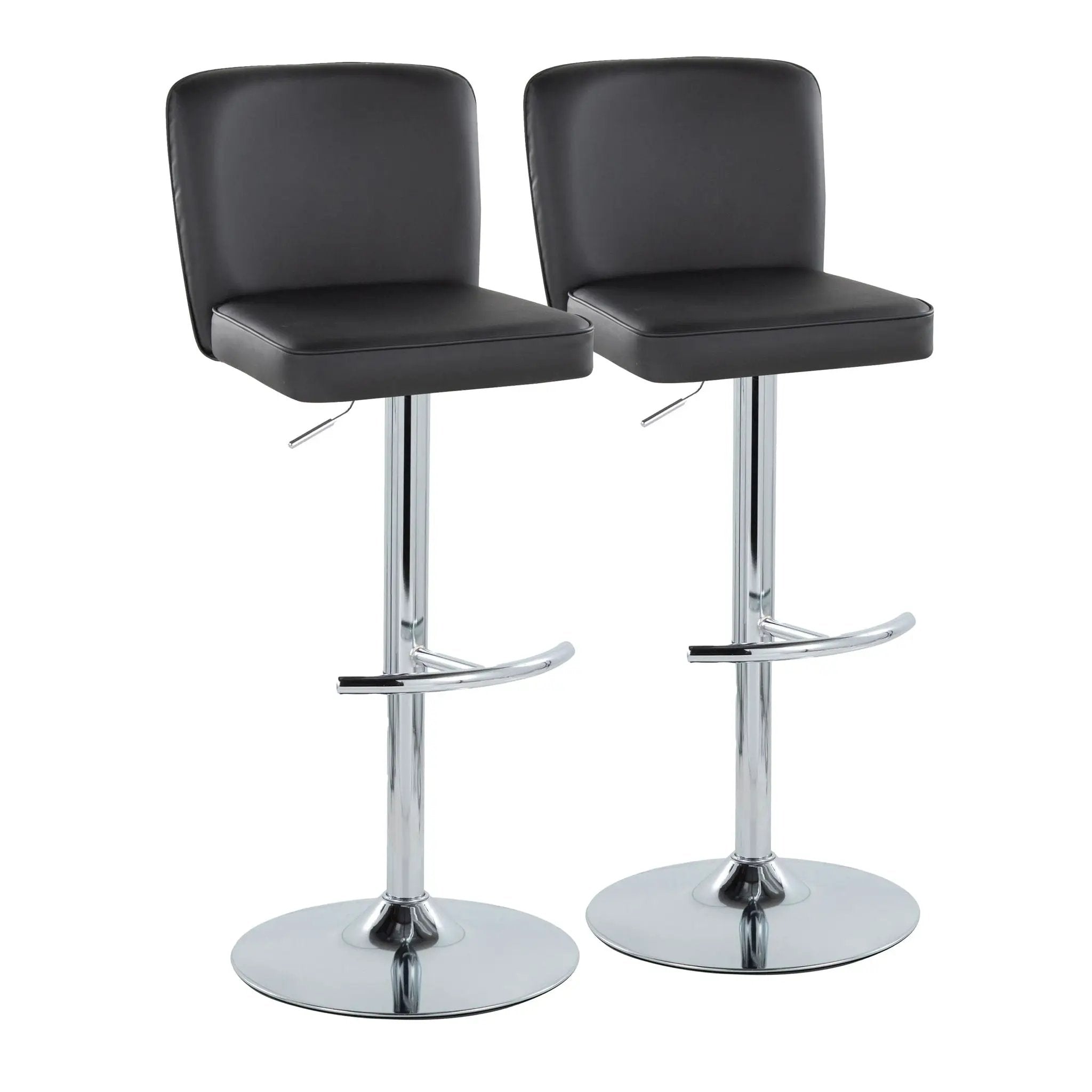 Henry - Contemporary Adjustable Barstool With Swivel & Rounded T Footrest (Set of 2) by Unique Piece Furniture