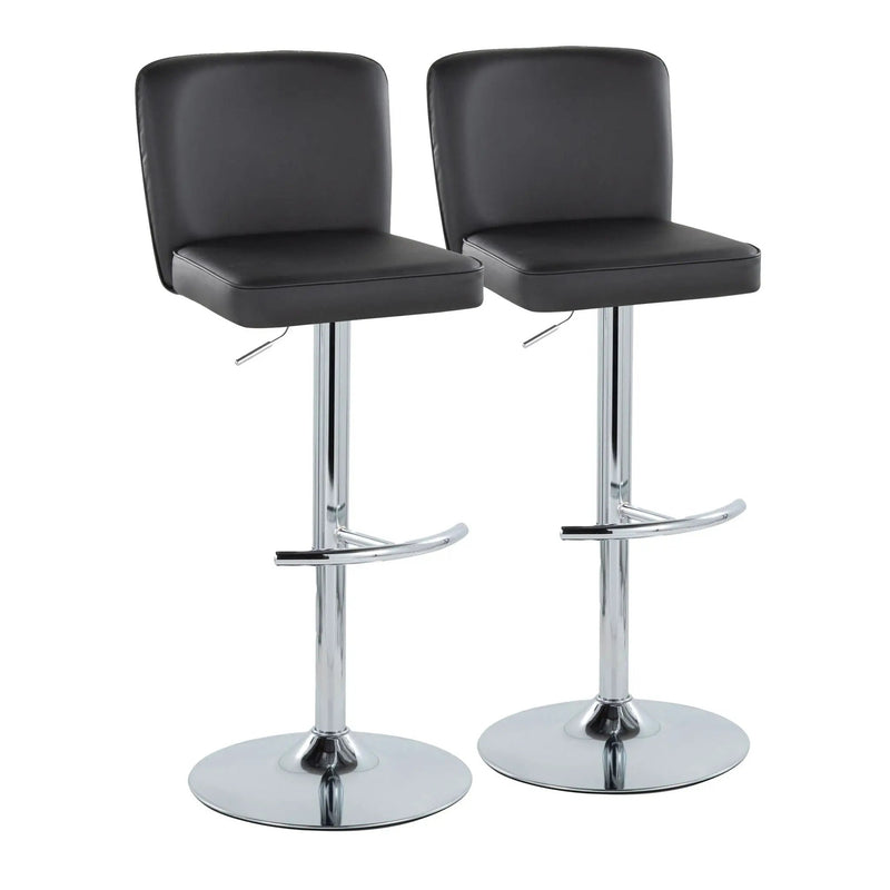 Henry - Contemporary Adjustable Barstool With Swivel & Rounded T Footrest (Set of 2) by Unique Piece Furniture