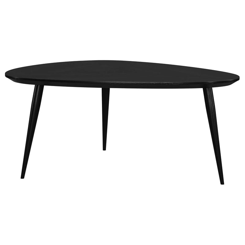 Odessa Triangular Solid Wood Coffee Table Black by Unique Piece Furniture