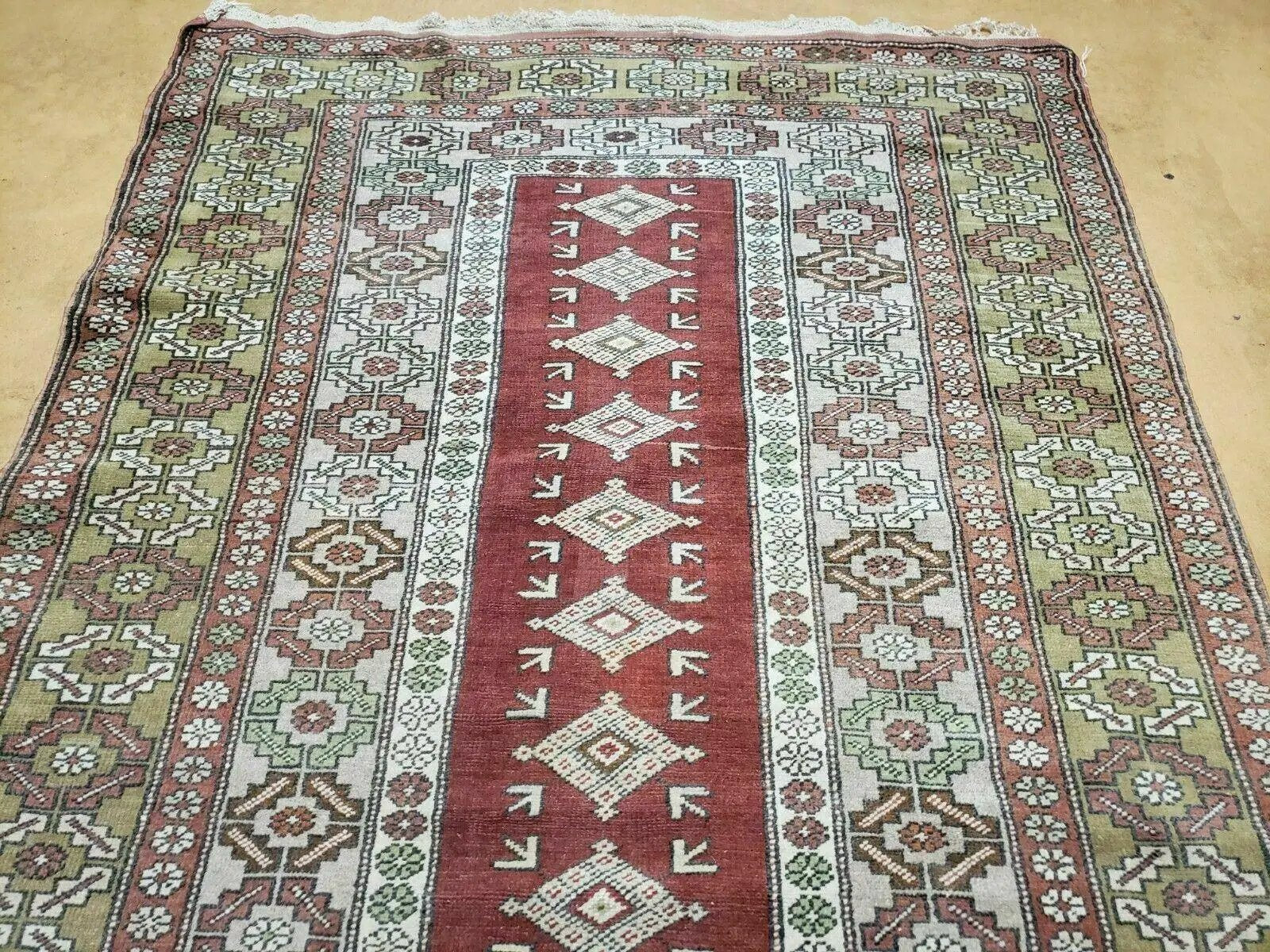 4' X 8' Antique Handmade Turkish Melas Oushak Wool Rug by Jewel Rugs