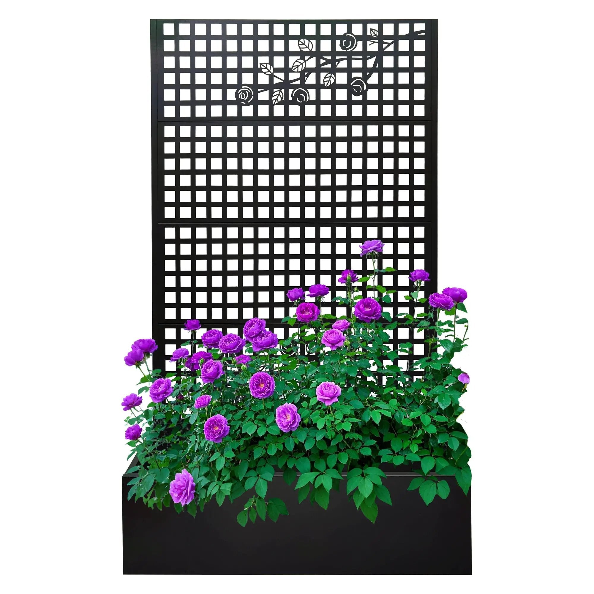 Metal Planter Box with Trellis 70.9in H x 43.3in W x 15.8in D by HouseOfZazla