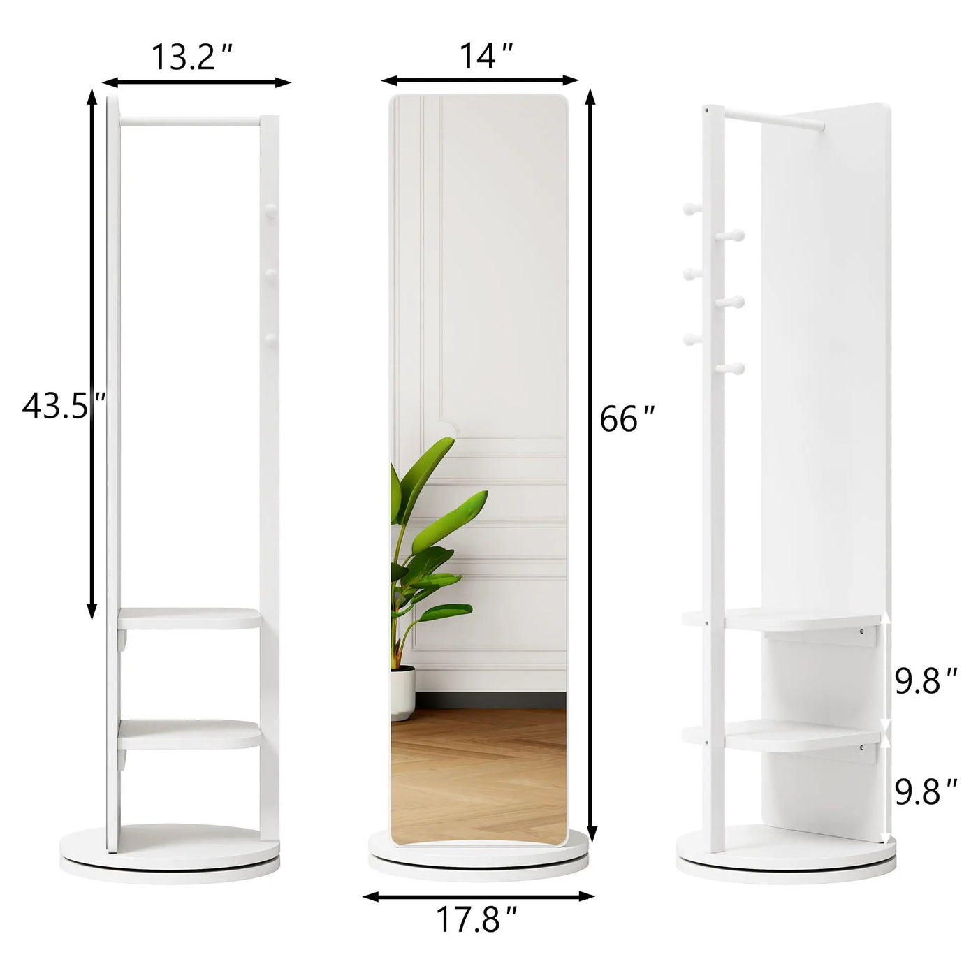 3 In 1 Multifunctional Full Length Clothing Mirror by Unique Piece Furniture