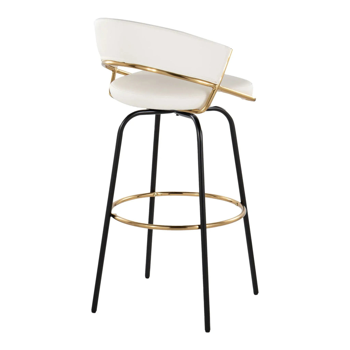 Jie - Fixed Height Contemporary Barstool With Swivel Round Footrest (Set of 2) by HouseOfZazla