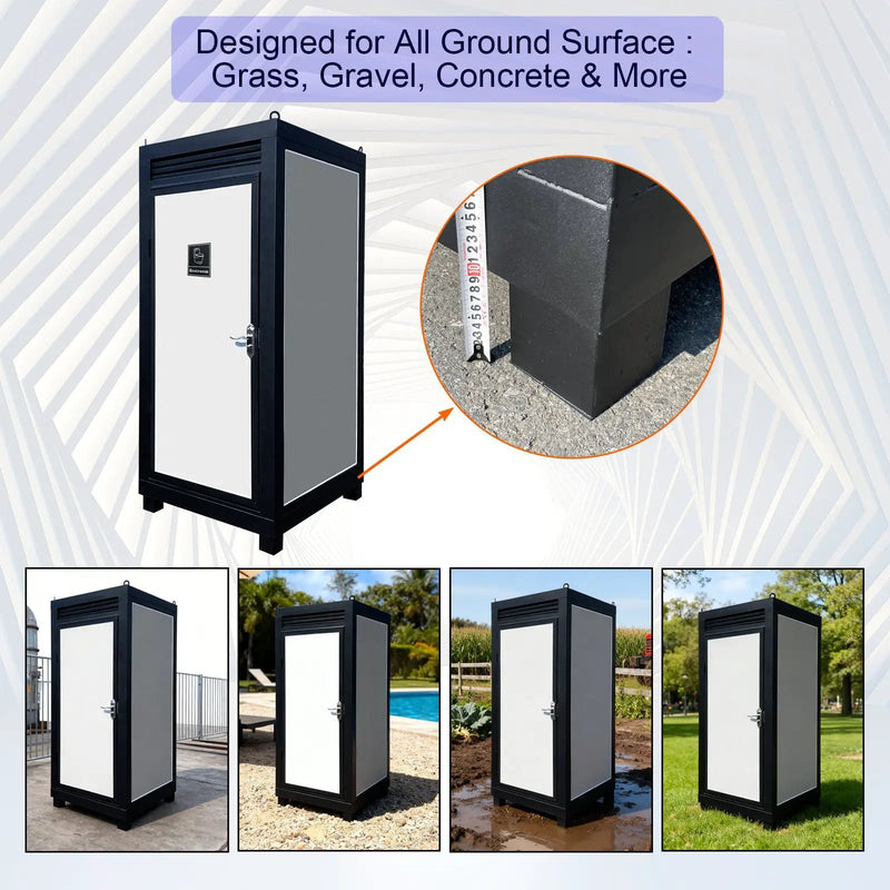 Person Portable Toilet Cabin – Outdoor Restroom with Light, Sink & Vent Fan by HouseOfZazla