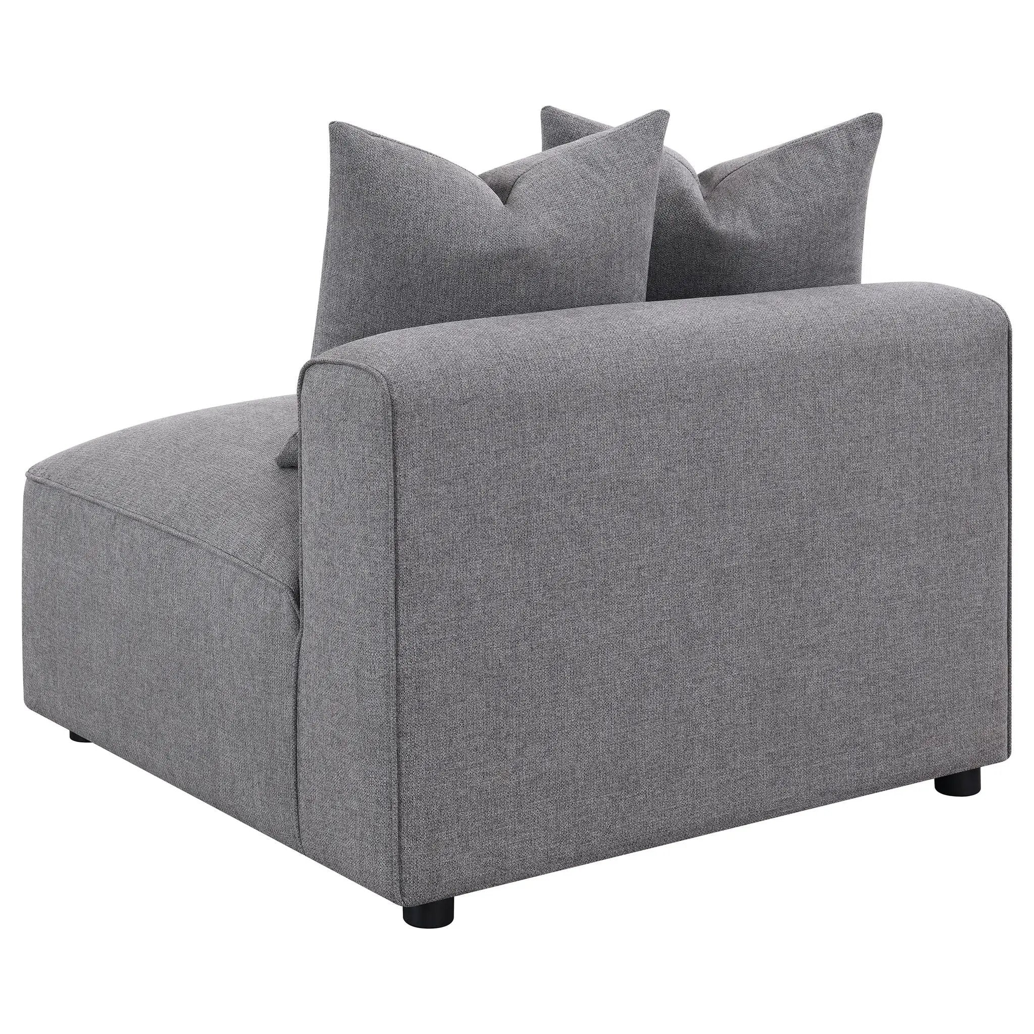 Jennifer Upholstered Armless Chair Grey by Unique Piece Furniture
