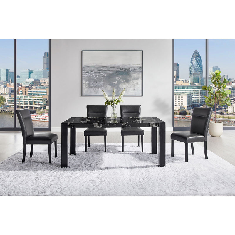 Dining Table And 4 Padded Chairs - Black by HouseOfZazla
