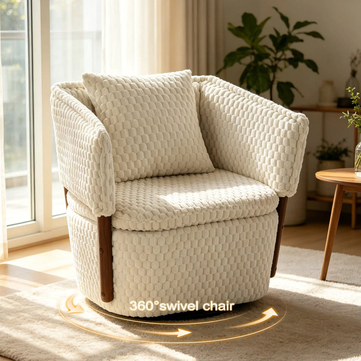 Mid Century Modern Accent Chair with Solid Wood Frame by HouseOfZazla