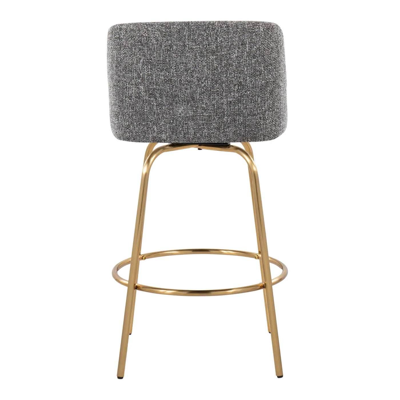 Toriano - Contemporary, Fixed Height Counter Stool With Swivel With Round Footrest (Set of 2) by HouseOfZazla