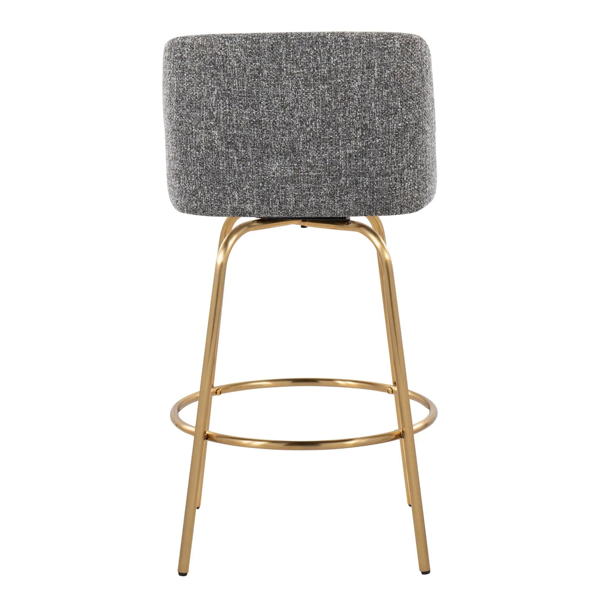 Toriano - Contemporary, Fixed Height Counter Stool With Swivel With Round Footrest (Set of 2) by Unique Piece Furniture