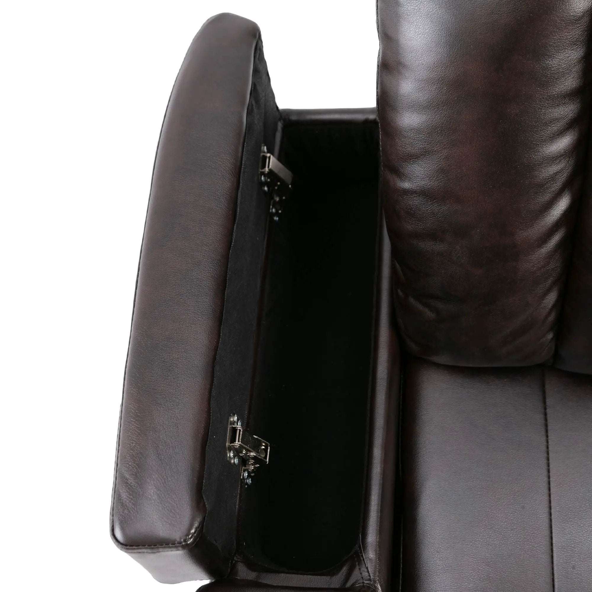 Power Recliner With Storage Arms, Cupholders, Swivel Tray Table And Cell Phone Stand - Brown by HouseOfZazla