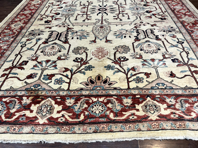 Peshawar Rug 10x14, Beige and Rust Red, Large Pak Persian Rug, Pakistani Rug by Jewel Rugs