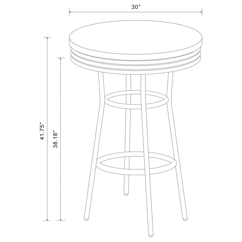 Retro Round 30-inch 1950's Bistro Pub Height Bar Table White by Unique Piece Furniture