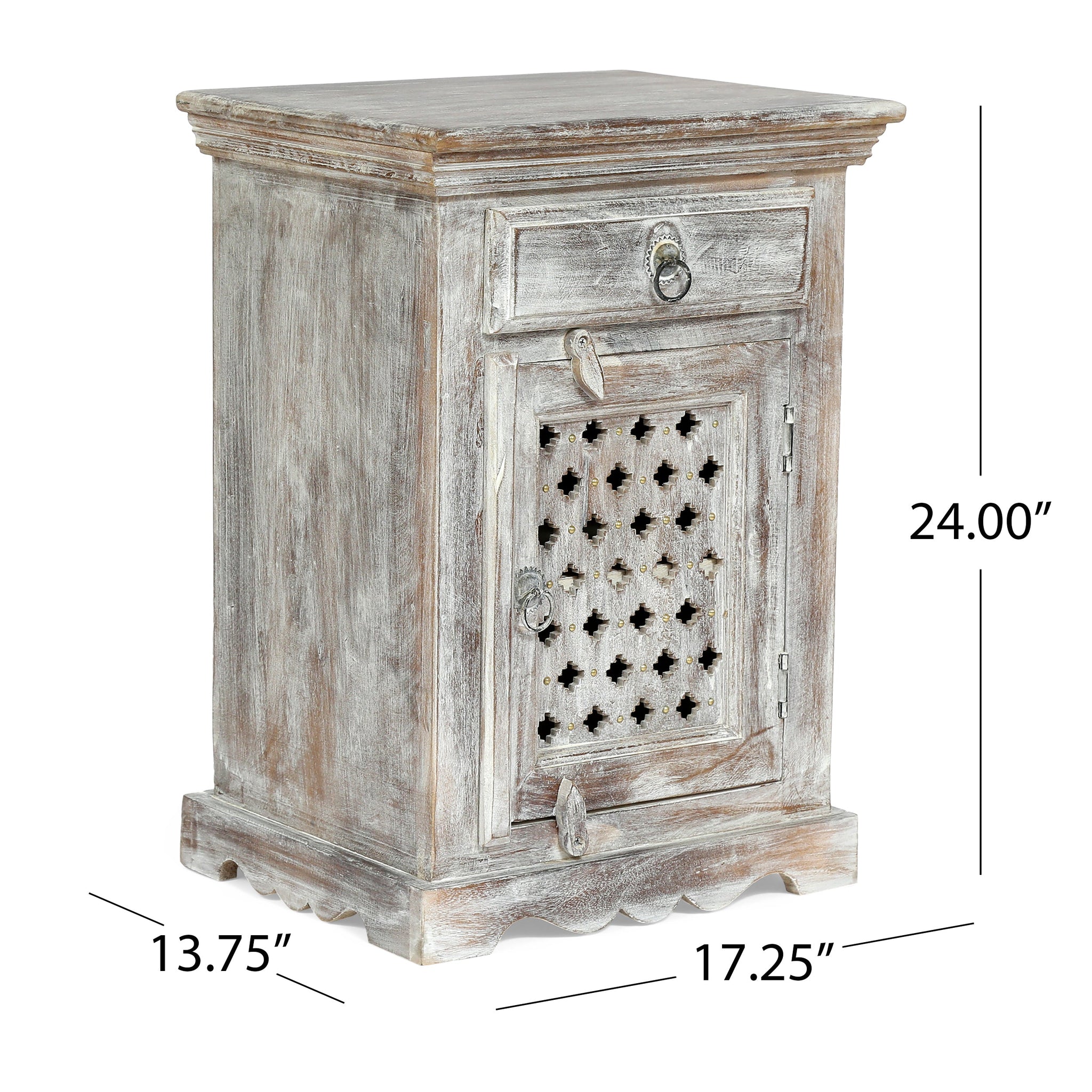 Wooden Nightstand With 1 Drawer 1 Door by HouseOfZazla