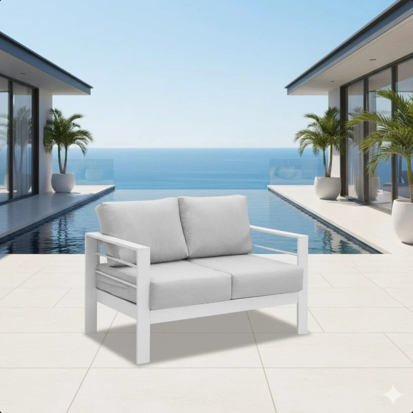 Patio All-Weather Loveseat With Thick Cushions by HouseOfZazla