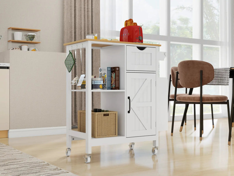Kitchen Island Cart with Mobile Storage Cabinets by HouseOfZazla