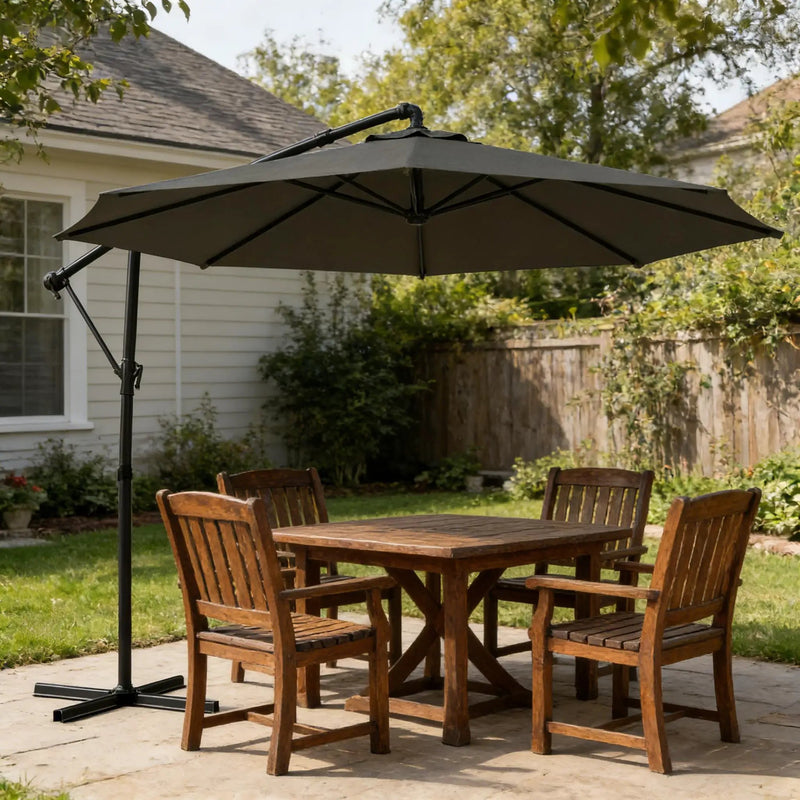 Large Garden Umbrella, Outdoor Hanging Cantilever Umbrella by HouseOfZazla