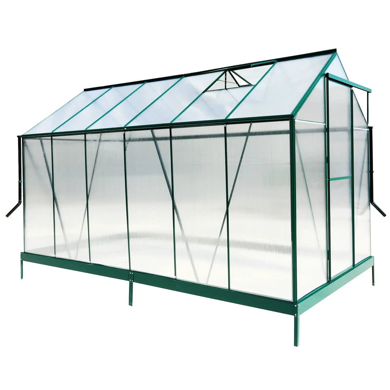 Polycarbonate house, Heavy Duty Outdoor Aluminum Walk-In House Kit With Rain Gutter, Vent And Door For Backyard Garden by HouseOfZazla