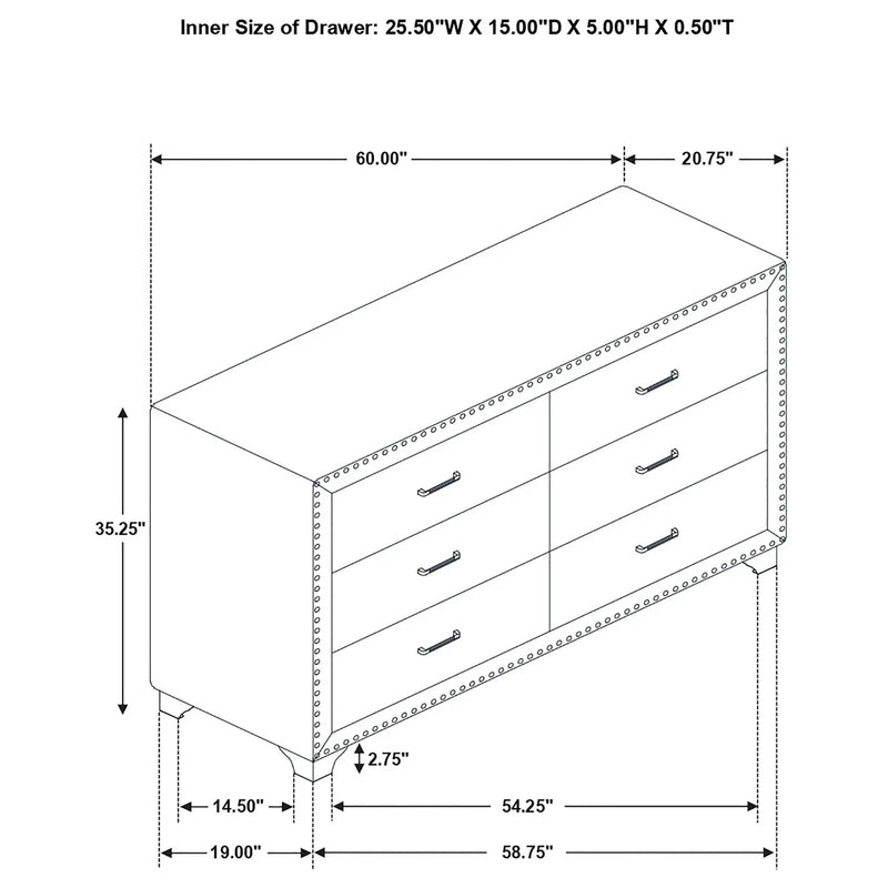 Kennedy - 6 Drawer Dresser by HouseOfZazla