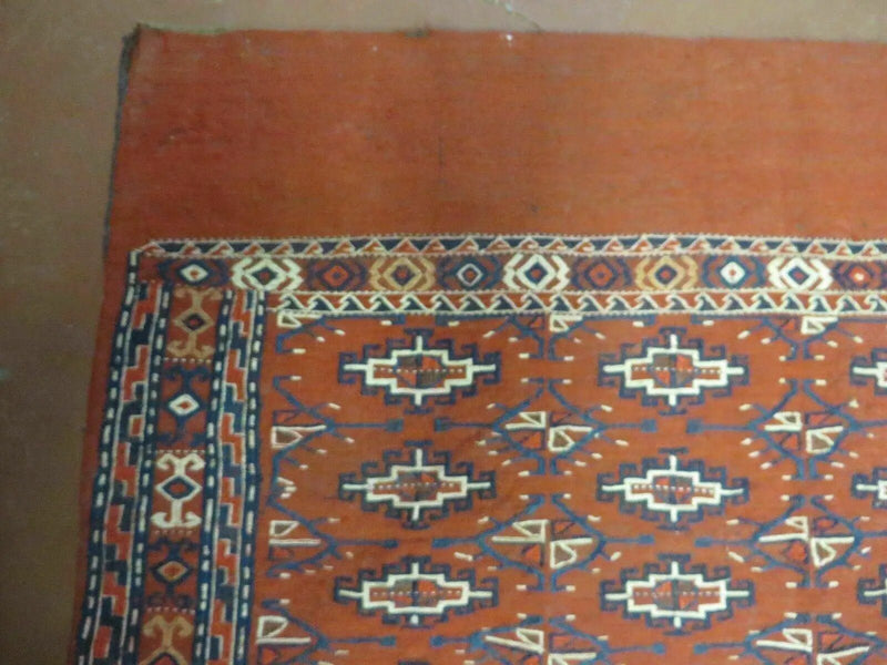 2'8" X 4' Antique Handmade Tribal Wool Rug Pillow Case Yamud Flat Weave Diamond by Jewel Rugs