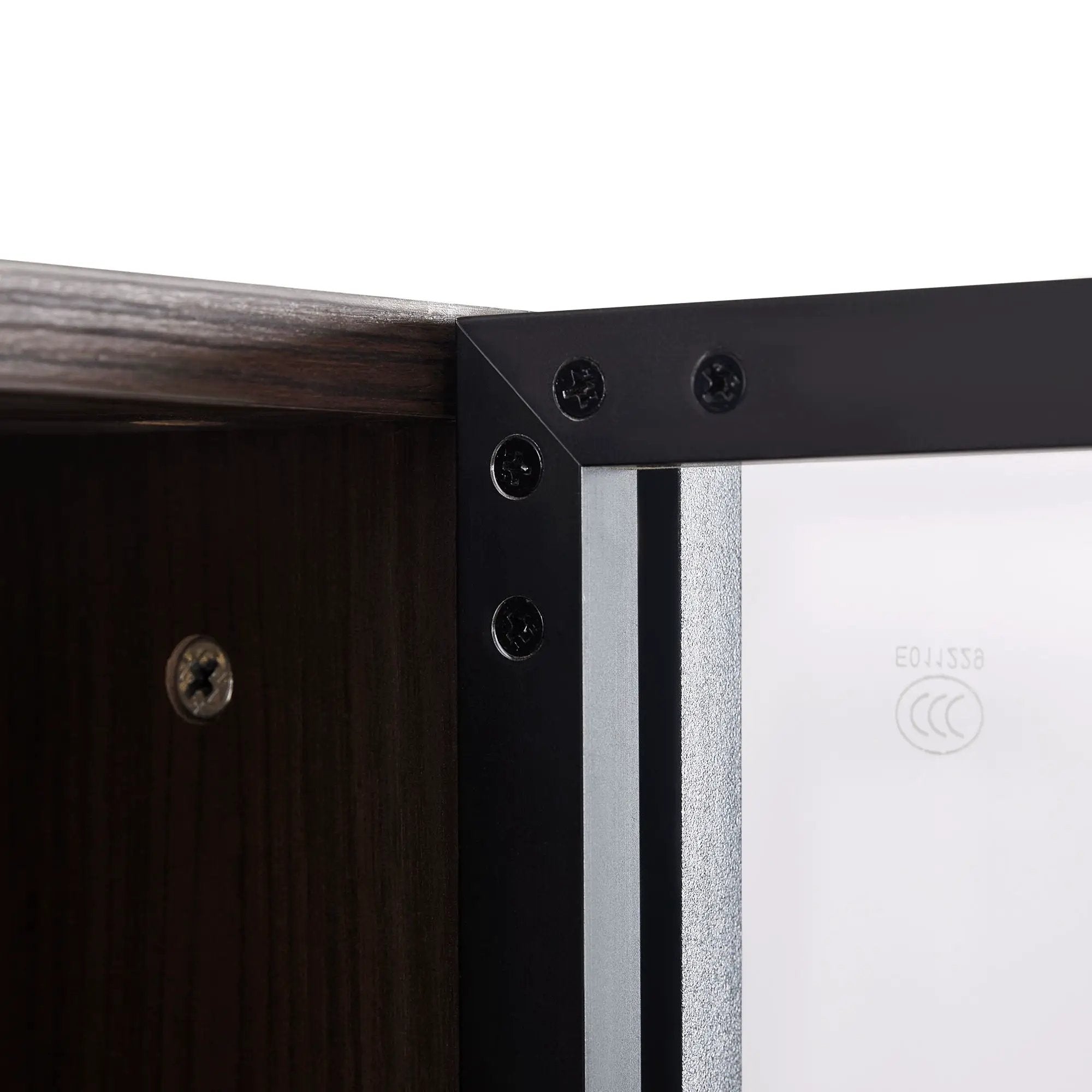 Modern Minimalist Tall Lighted Display Cabinet With Tempered Glass Door - Black / Dark Walnut by HouseOfZazla