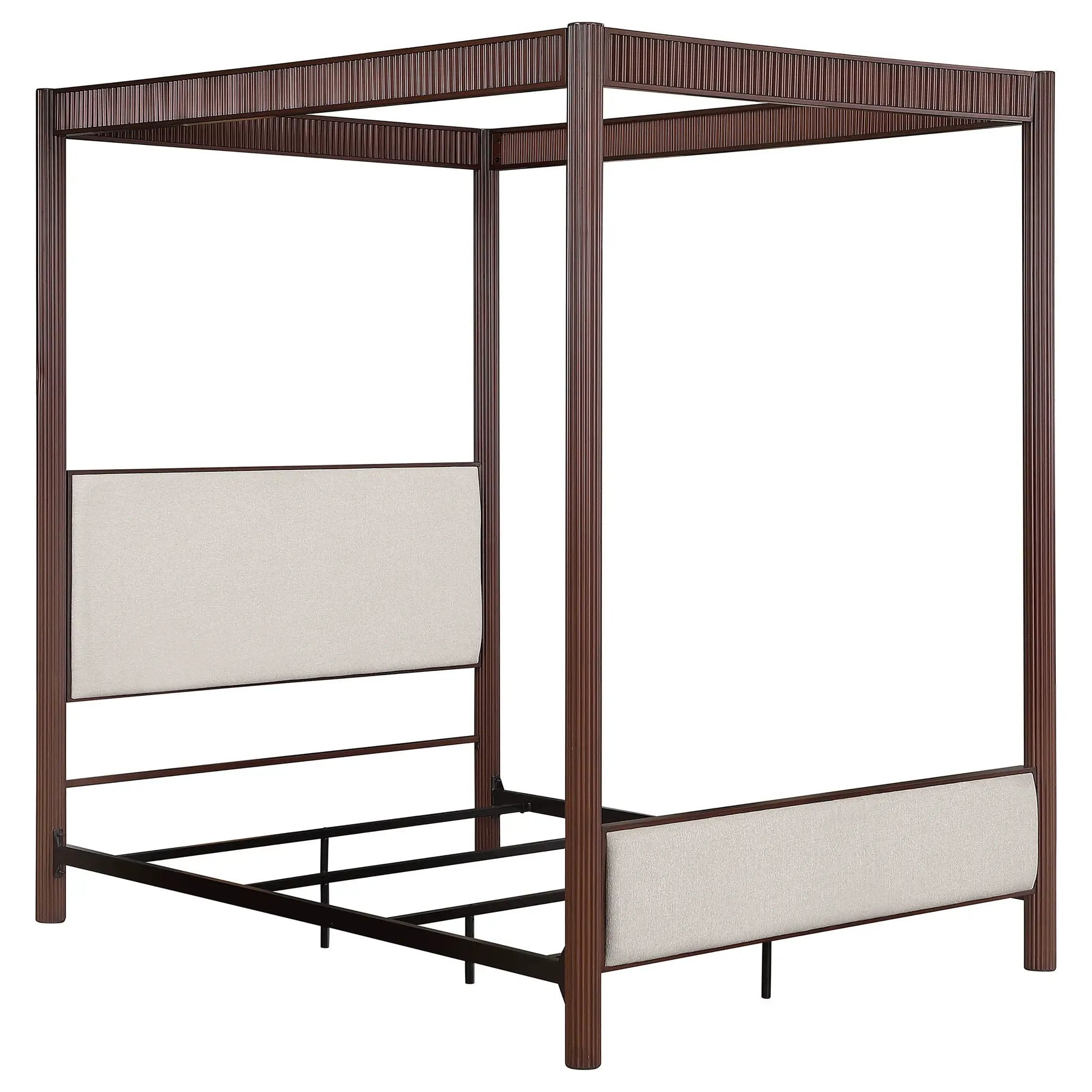 Zimmerlee 89-inch Metal Queen Canopy Bed Rust Brown by Unique Piece Furniture