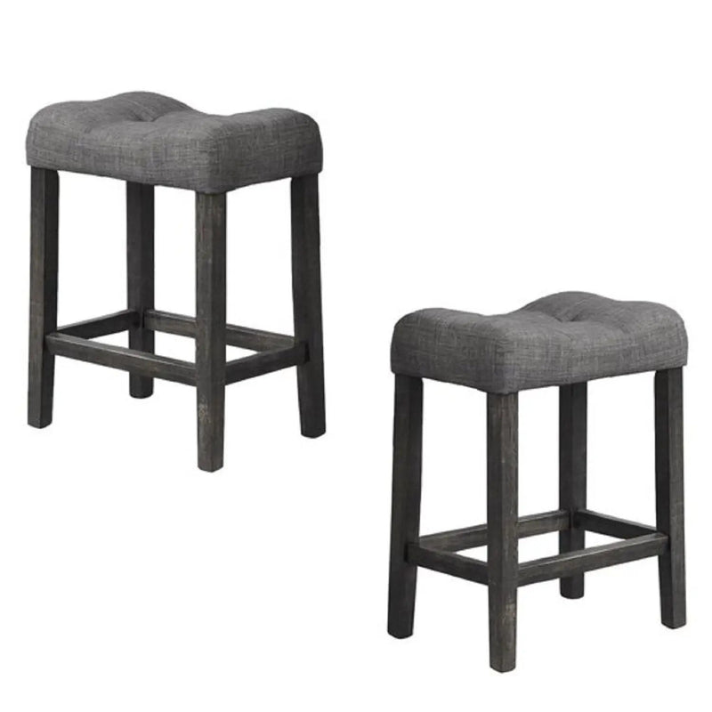 Transitional Style Counter Height Dining Stool With Footrest (Set of 2) by HouseOfZazla