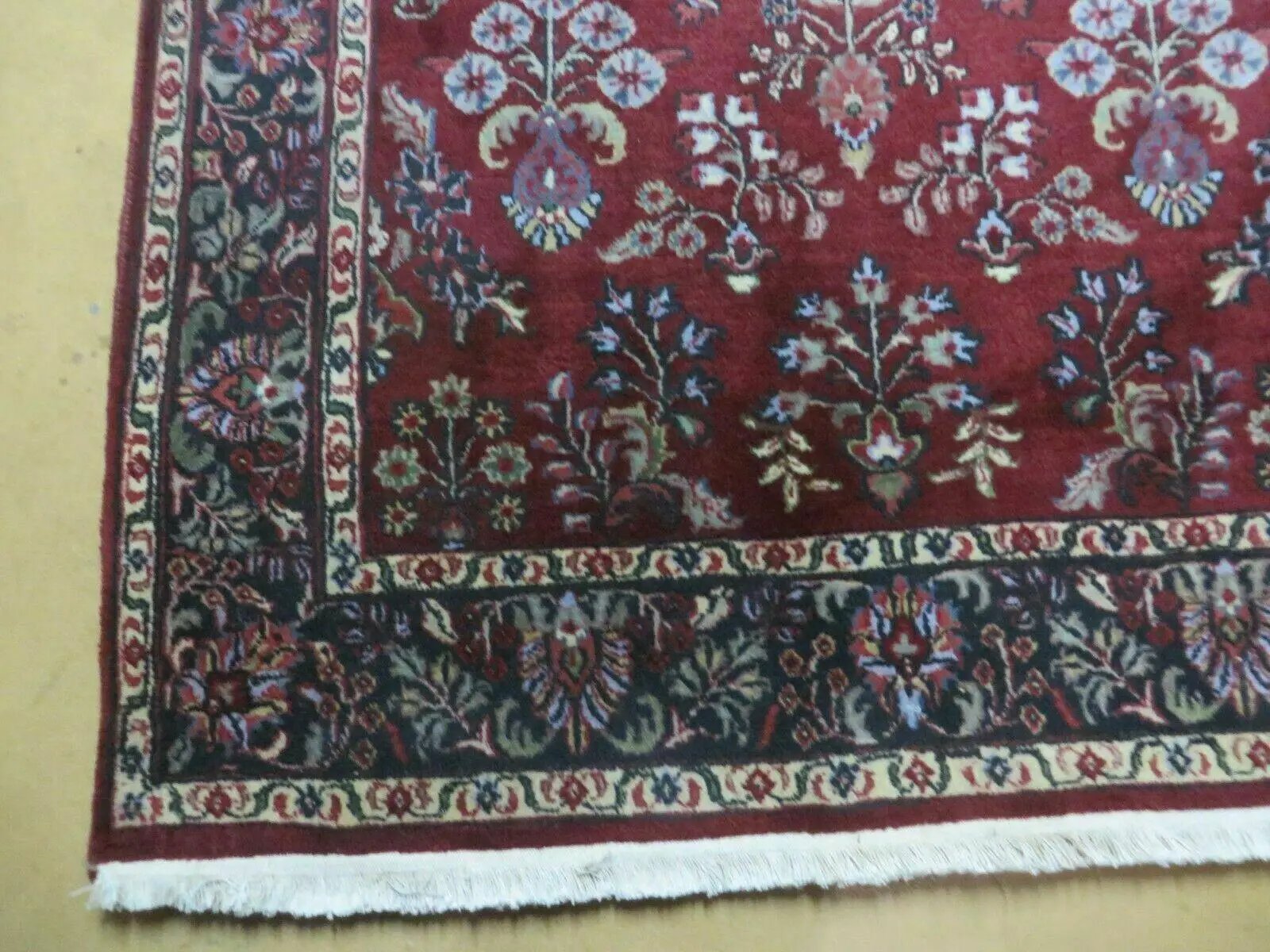 4' X 6' Vintage Handmade Fine India Jaipur Floral Oriental Wool Rug Red Nice by Jewel Rugs