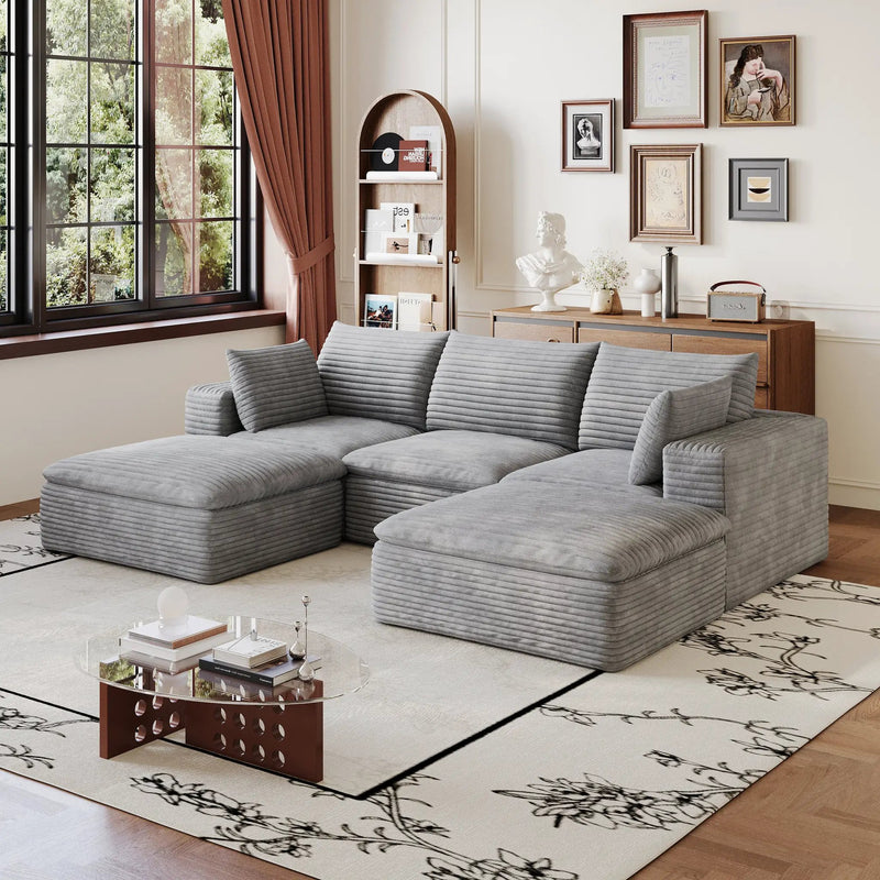 102" Cloud Sofa in Grey by HouseOfZazla