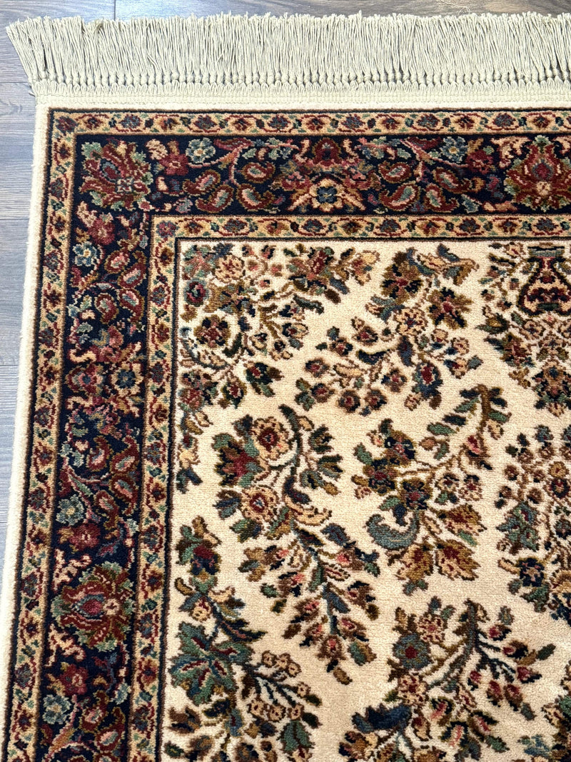 4x6 Karastan Rug Ivory Sarouk #760, Wool Vintage Original 700 Series by Jewel Rugs