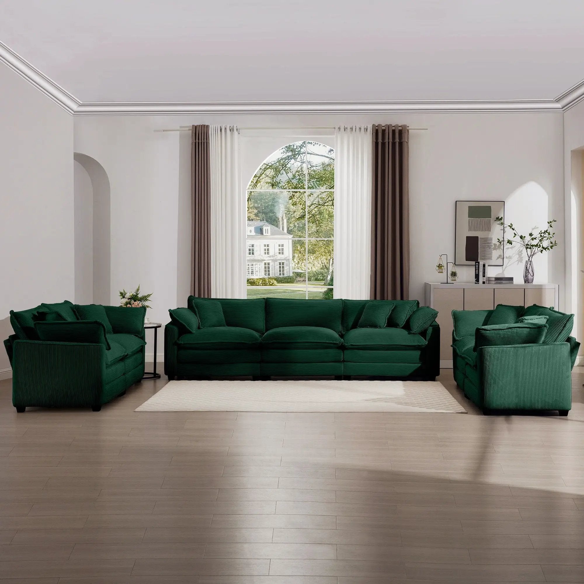 Elegant Oversized Sectional Sofa Set With Deep Seats And Flexible Layout by HouseOfZazla