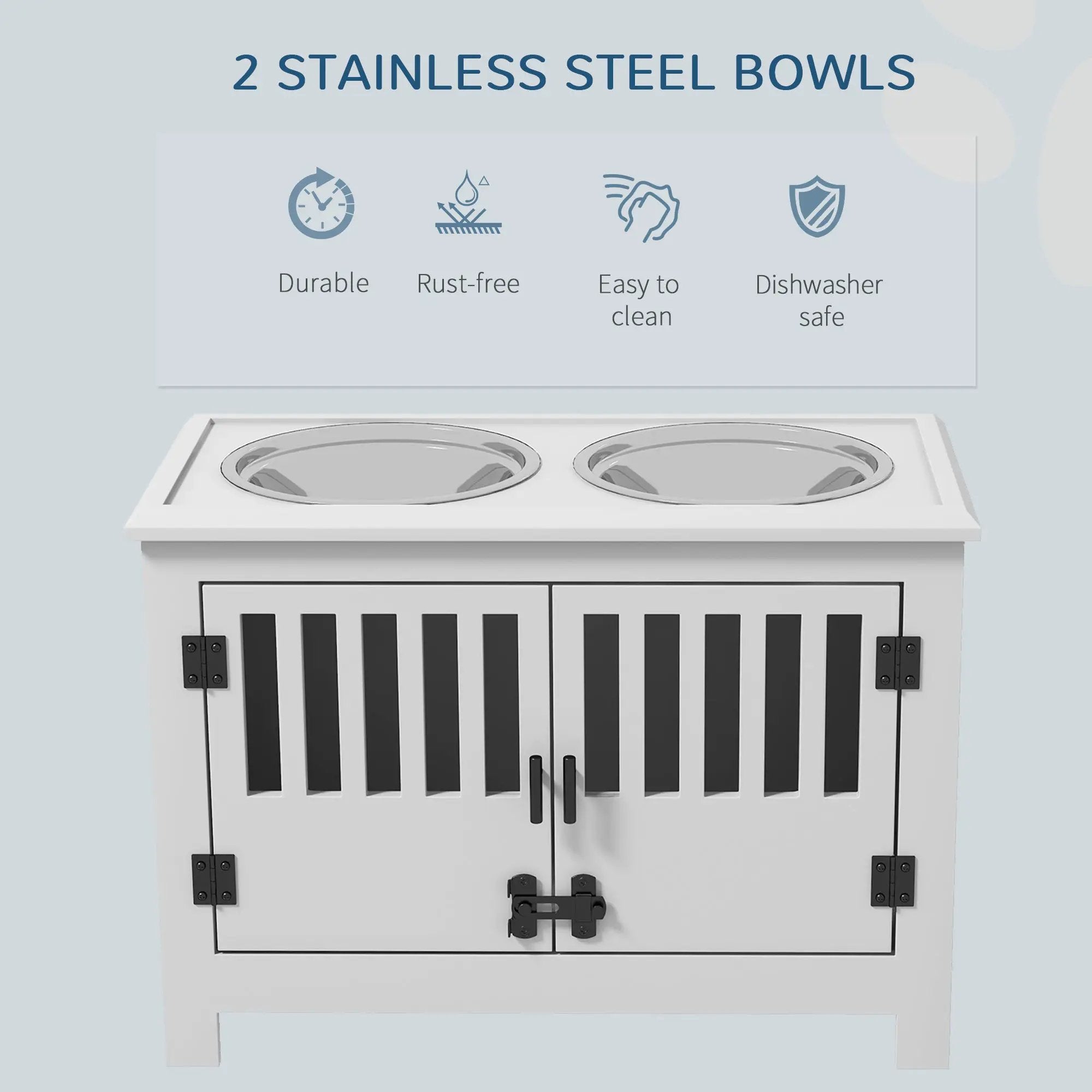 PawHut Large Elevated Dog Bowls with Storage Cabinet by HouseOfZazla