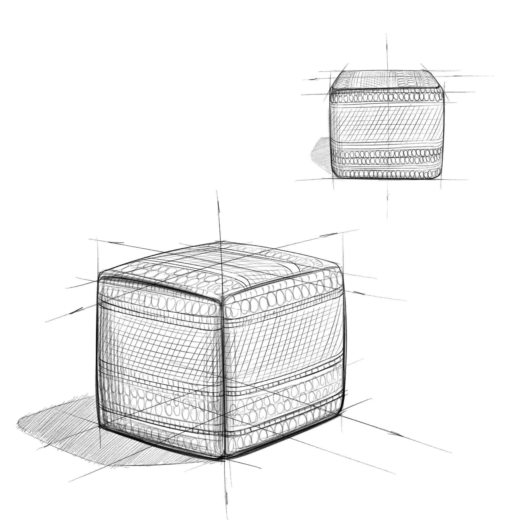 Grady - Handcrafted Square Pouf by Unique Piece Furniture