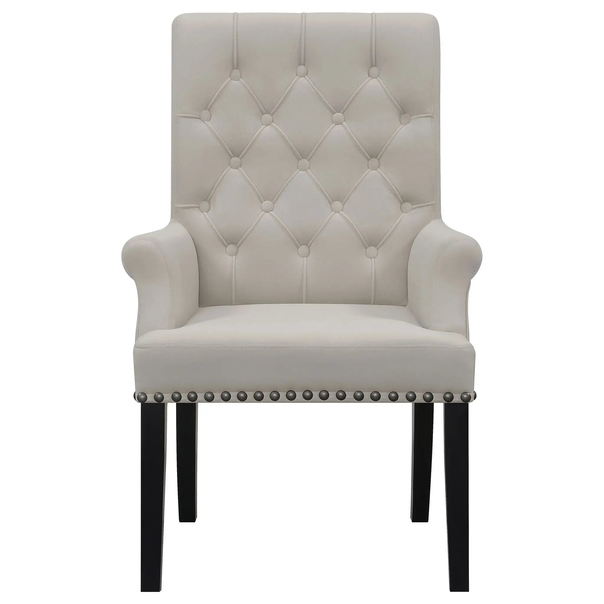 Norwich - Dining Arm Chair With Button Tufting And Rolled Top