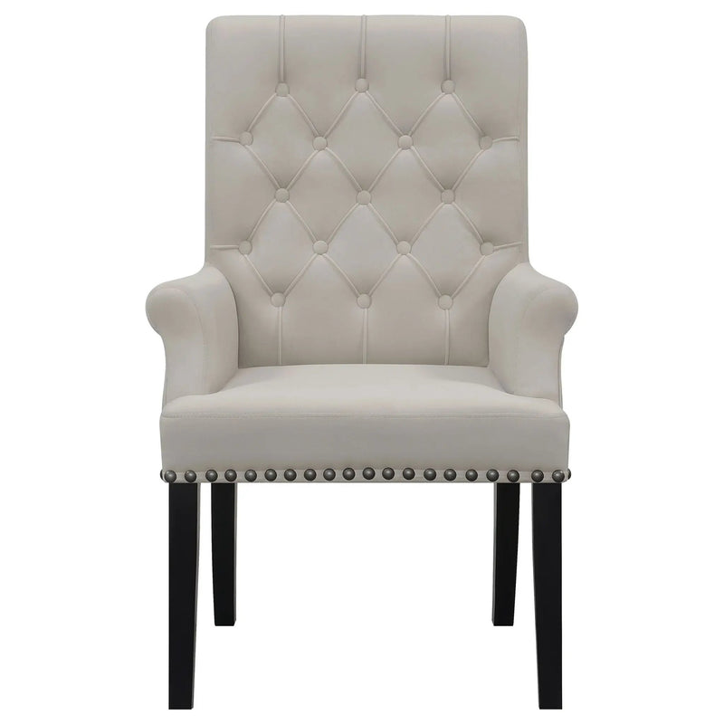 Norwich - Dining Arm Chair With Button Tufting And Rolled Top