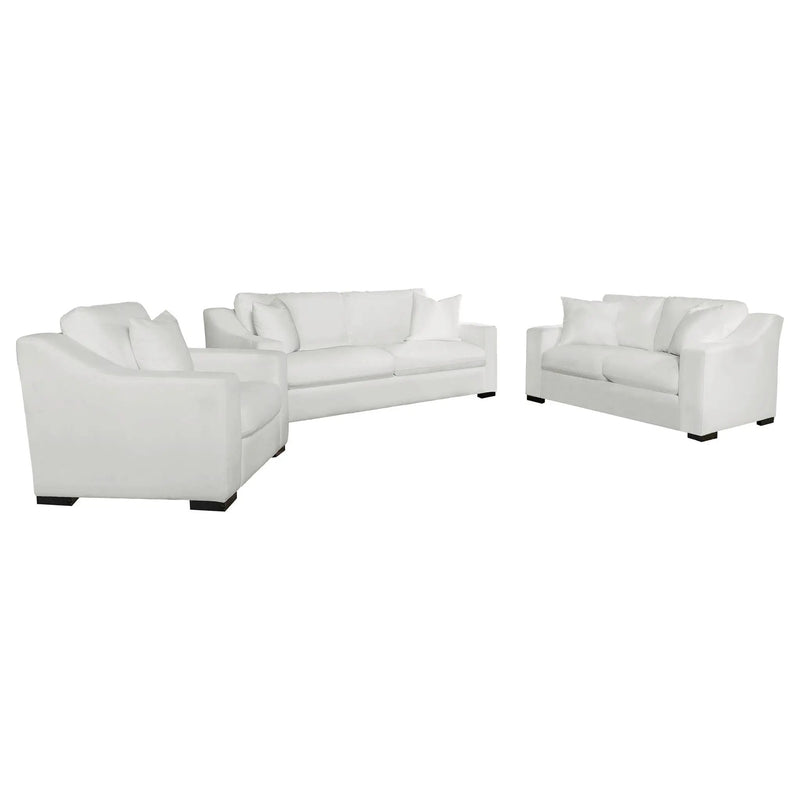 Ashlyn 3-piece Upholstered Sloped Arm Sofa Set White by Unique Piece Furniture