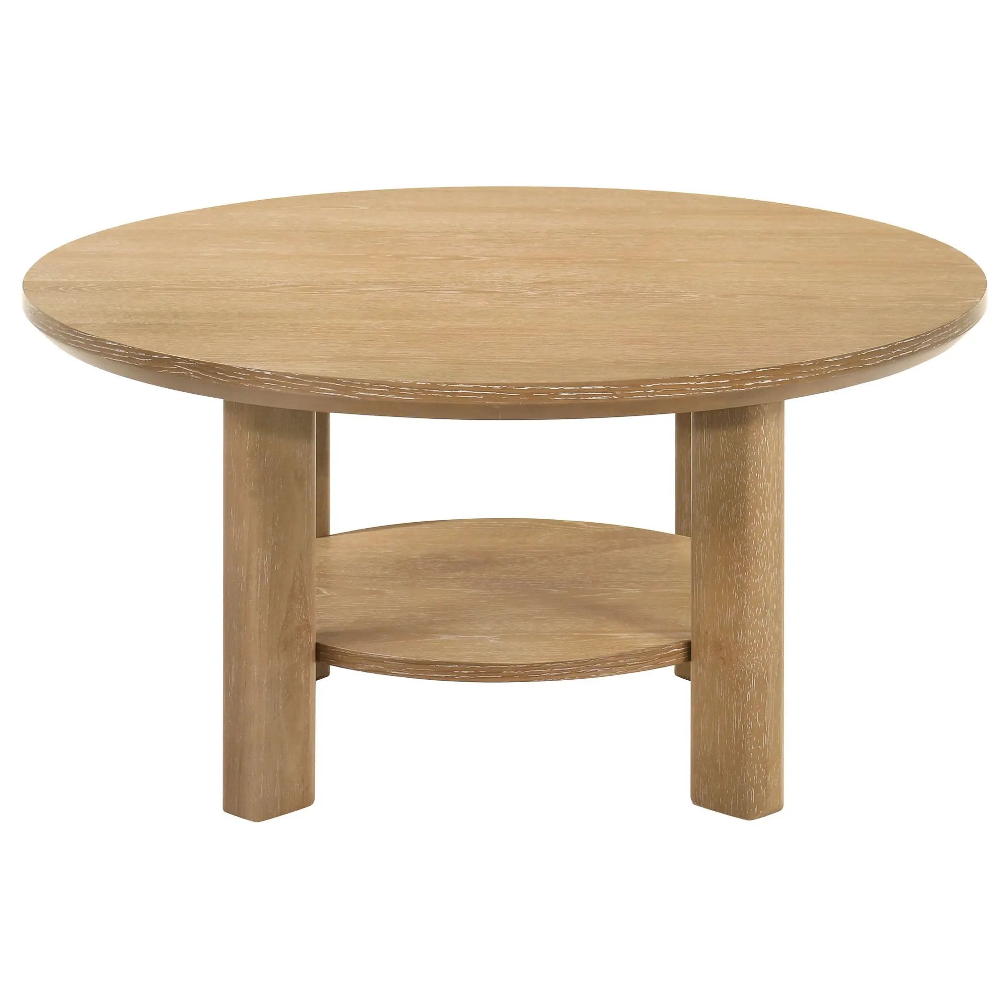 Ottowa 3-piece Round Wood Coffee Table Set Light Oak by Unique Piece Furniture