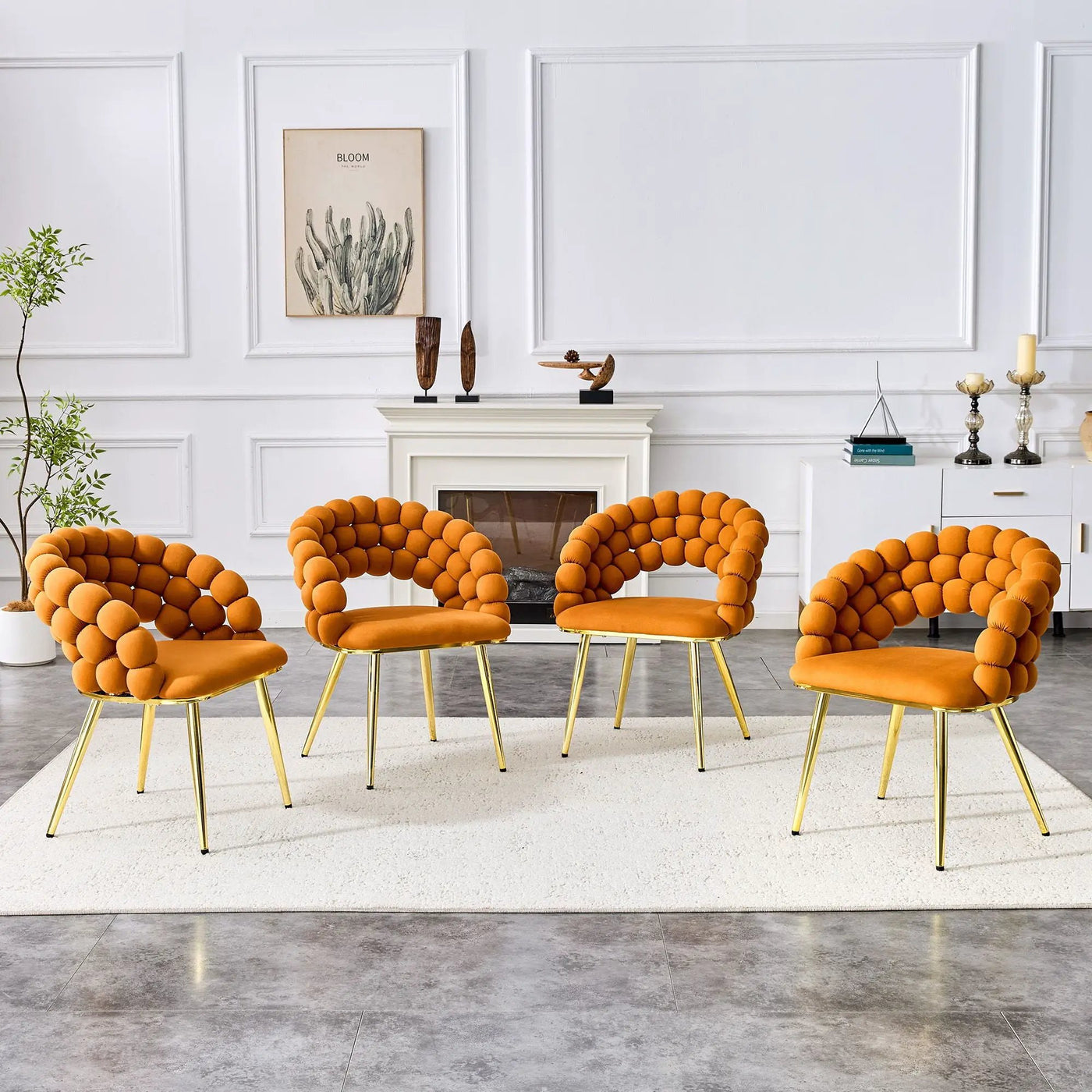 Puffy Bubble, Ball Chain Chairs For Dining Room (Set of 2) by Unique Piece Furniture