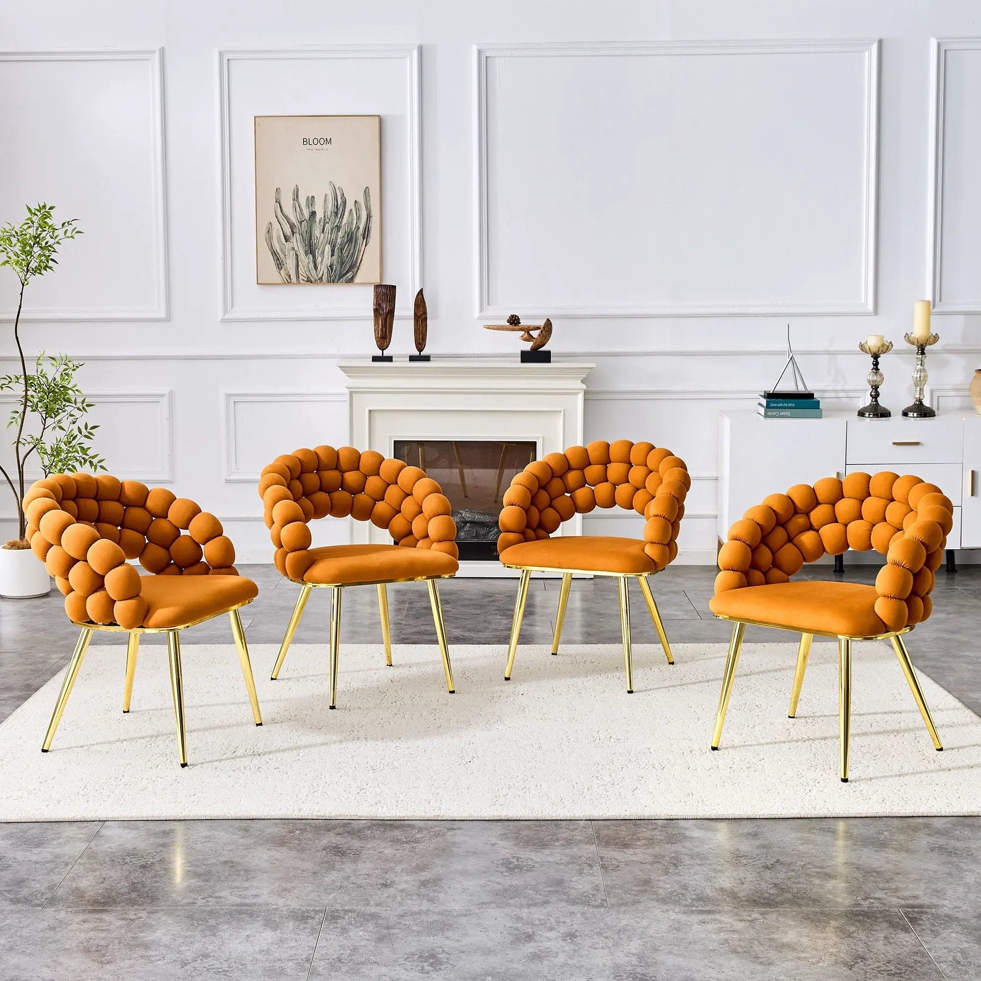 Puffy Bubble, Ball Chain Chairs For Dining Room (Set of 2) by Unique Piece Furniture
