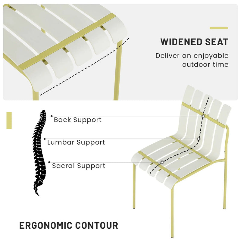 4 Piece Set Of Modern Color Block Designed Single Chairs With Long Table