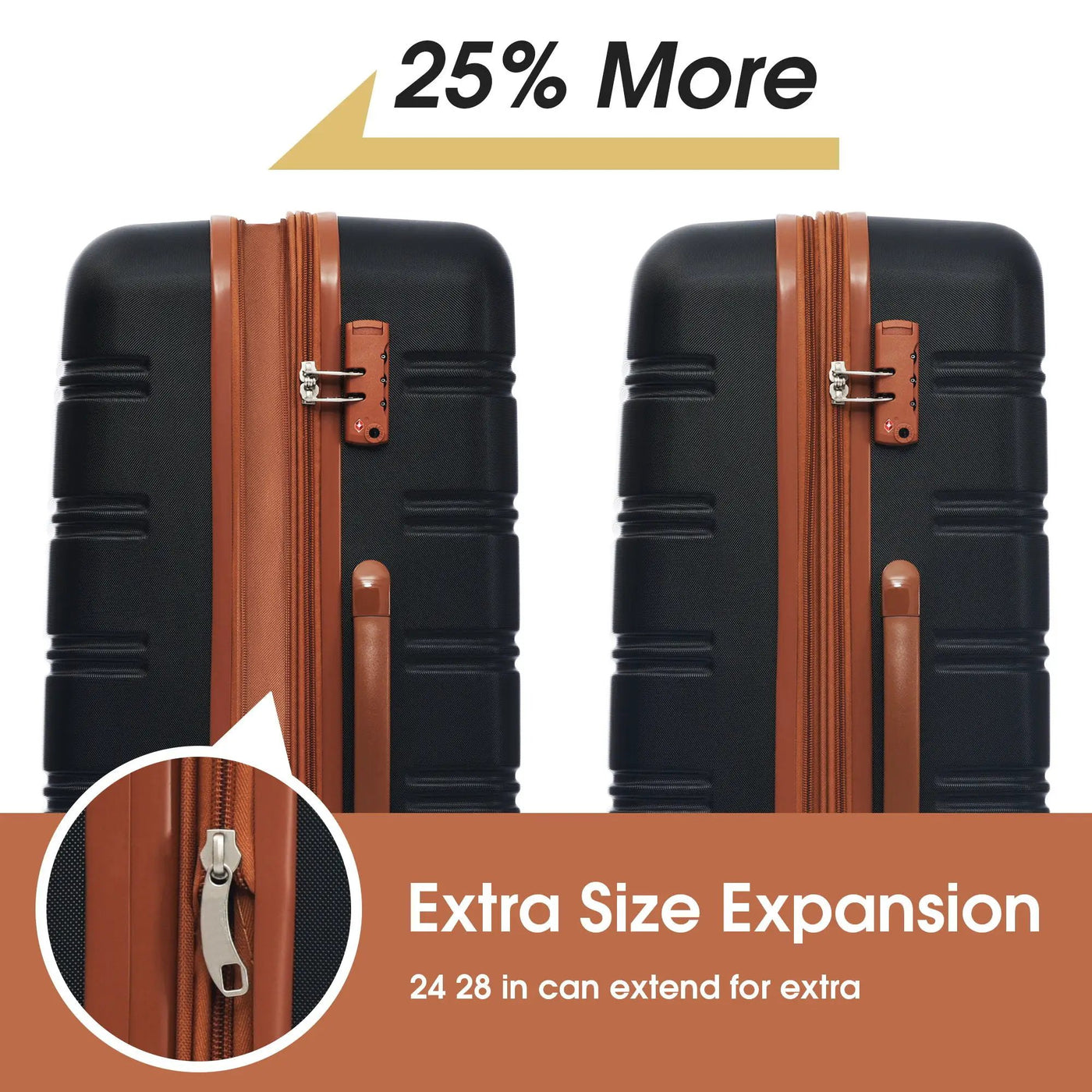 Hardshell Luggage Sets 2 Pieces + Bag Spinner Suitcase With Tsa Lock Lightweight 20" / 28" by HouseOfZazla