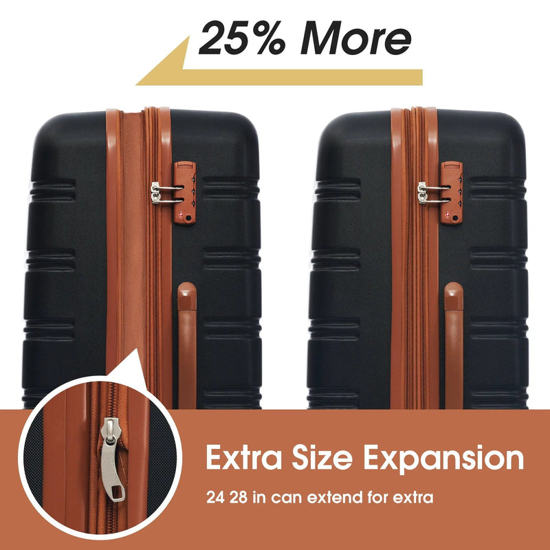Hardshell Luggage Sets 2 Pieces + Bag Spinner Suitcase With Tsa Lock Lightweight 20" / 28" by HouseOfZazla