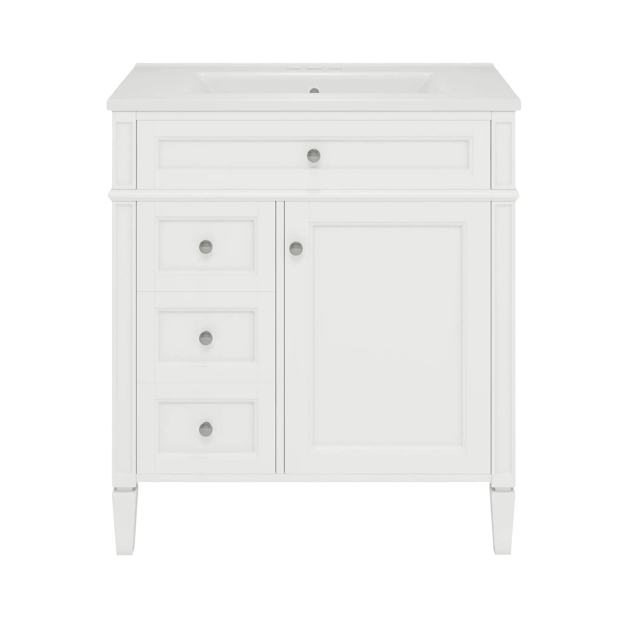 Bathroom Vanity With Top Sink, Modern Bathroom Storage Cabinet With 2 Drawers And A Tip-Out Drawer by Unique Piece Furniture