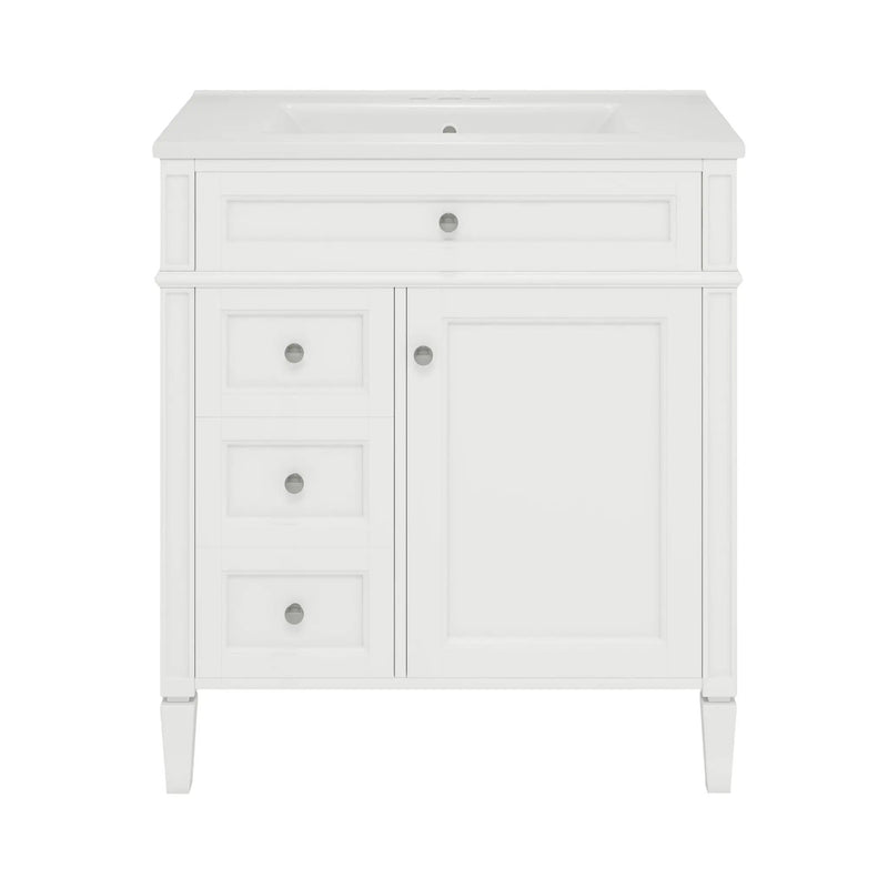 Bathroom Vanity With Top Sink, Modern Bathroom Storage Cabinet With 2 Drawers And A Tip-Out Drawer by HouseOfZazla