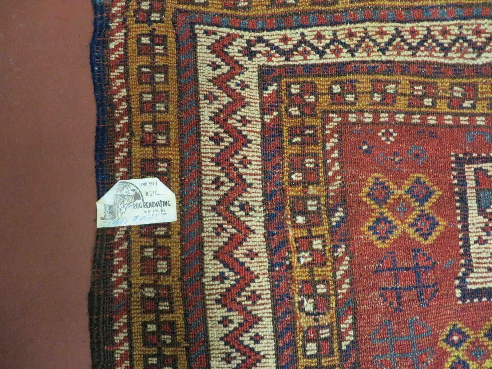 Antique Moroccan Runner Rug 4x9, Wide Runner, Hand Knotted Tribal Oriental Carpet, Hallway Rug, Geometric Medallions, Red, Bohemian Rug Nice by Jewel Rugs