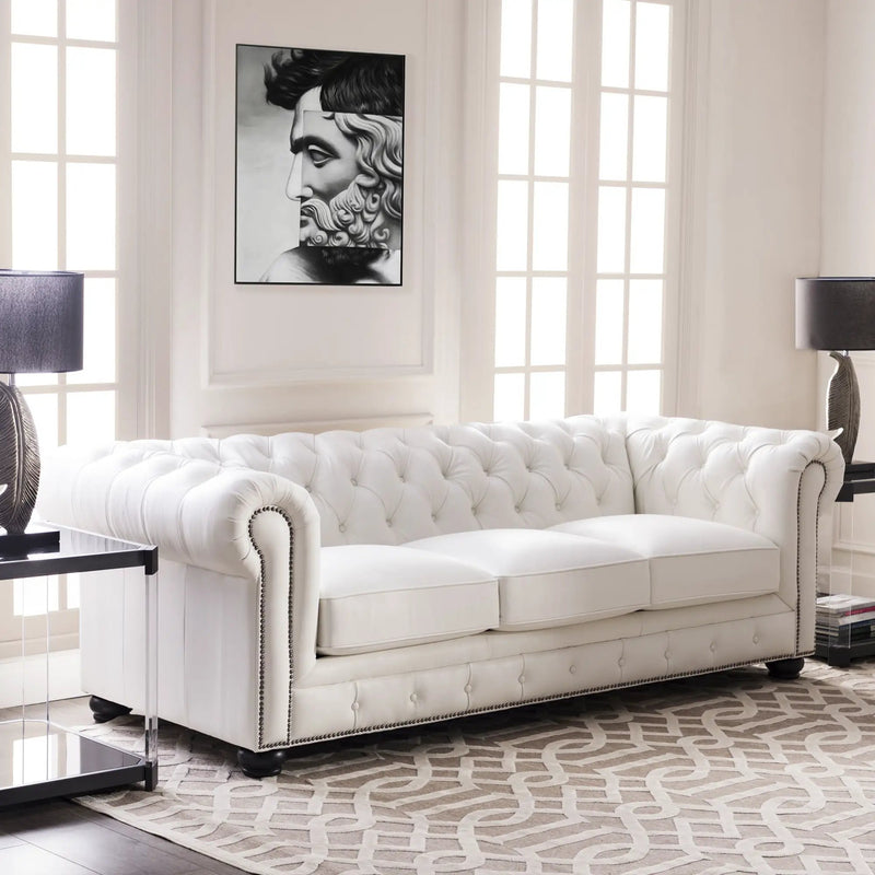 Traditional Tufted Chesterfield Nailhead Sofa by Unique Piece Furniture