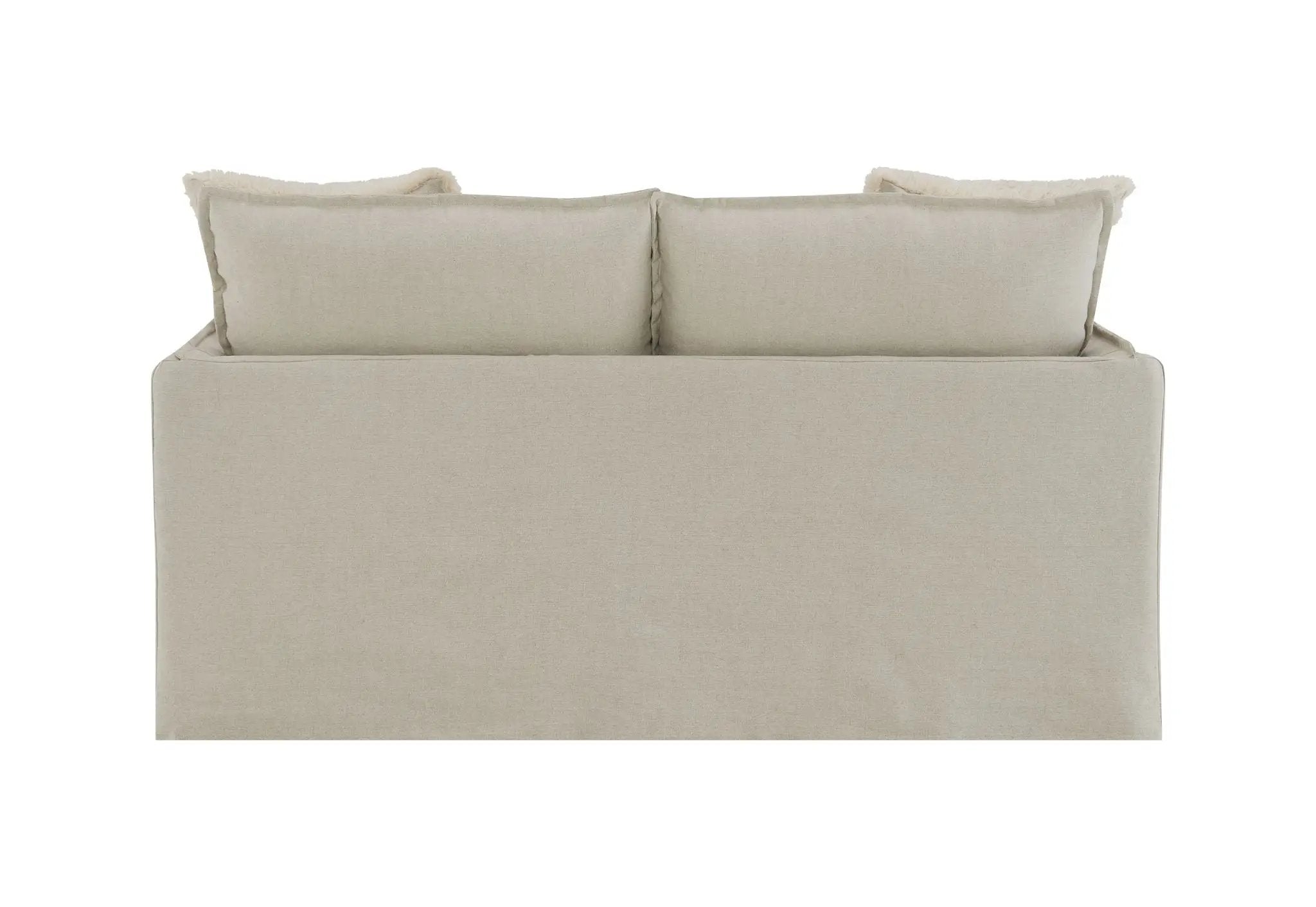 Upendo - Pattern Linen Loveseat With 2 Toss Pillows - Beige by Unique Piece Furniture