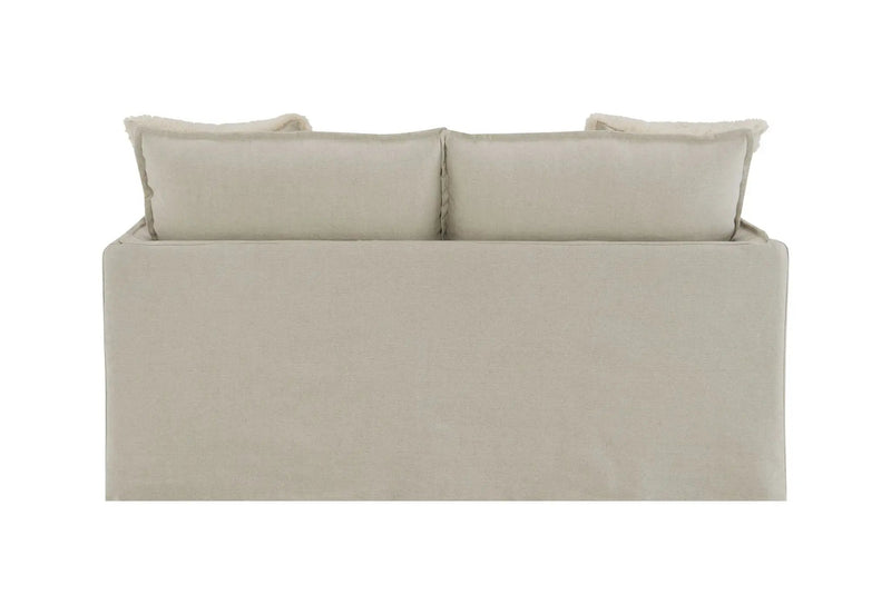 Upendo - Pattern Linen Loveseat With 2 Toss Pillows - Beige by HouseOfZazla