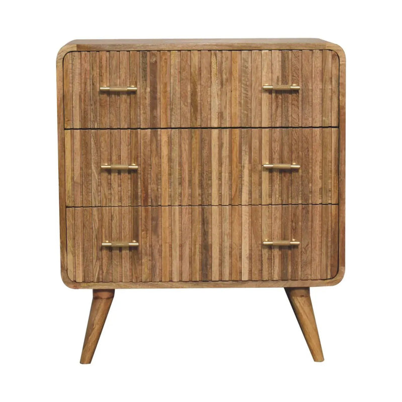 T Bar Ridged Chest - Brown by Unique Piece Furniture